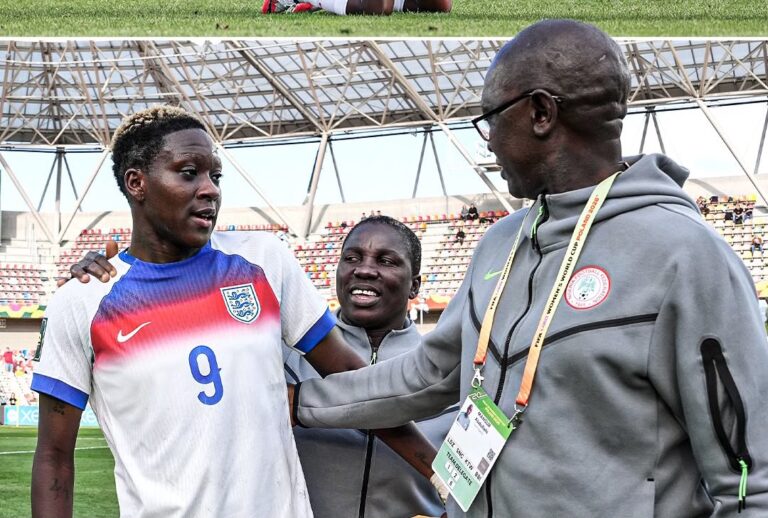 Nigeria Players Show Class As They Console Ademiluyi After England Defeat