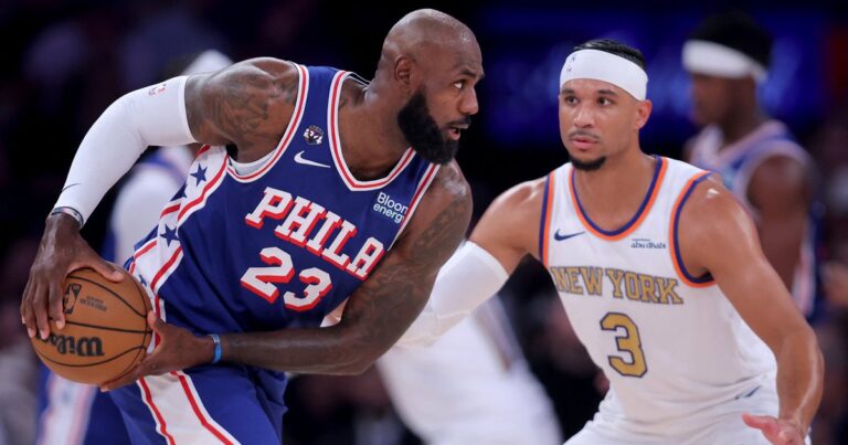 In debuts of LeBron James, Jaylen Brown, Sixers spoil Knicks’ ring night