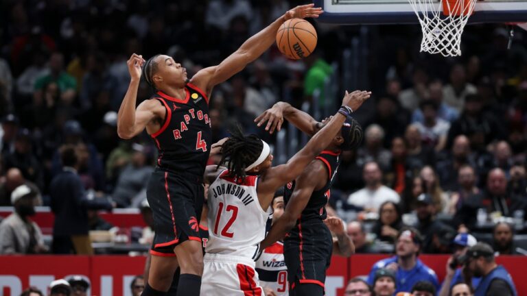 Raptors play bigger than their size to overcome towering Wizards