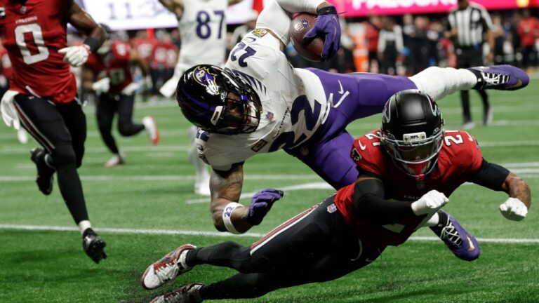 Ravens rally past Falcons in OT as Penix exits late