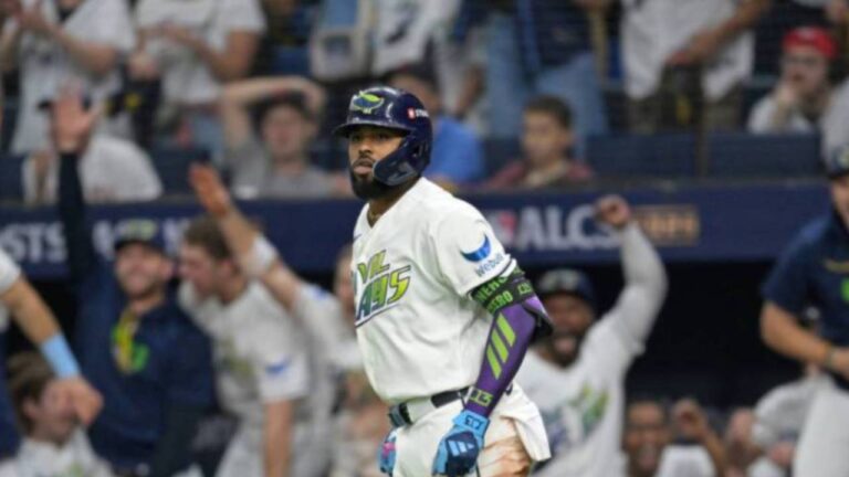 Rays’ Caminero exits Game 4 late after labouring around bases